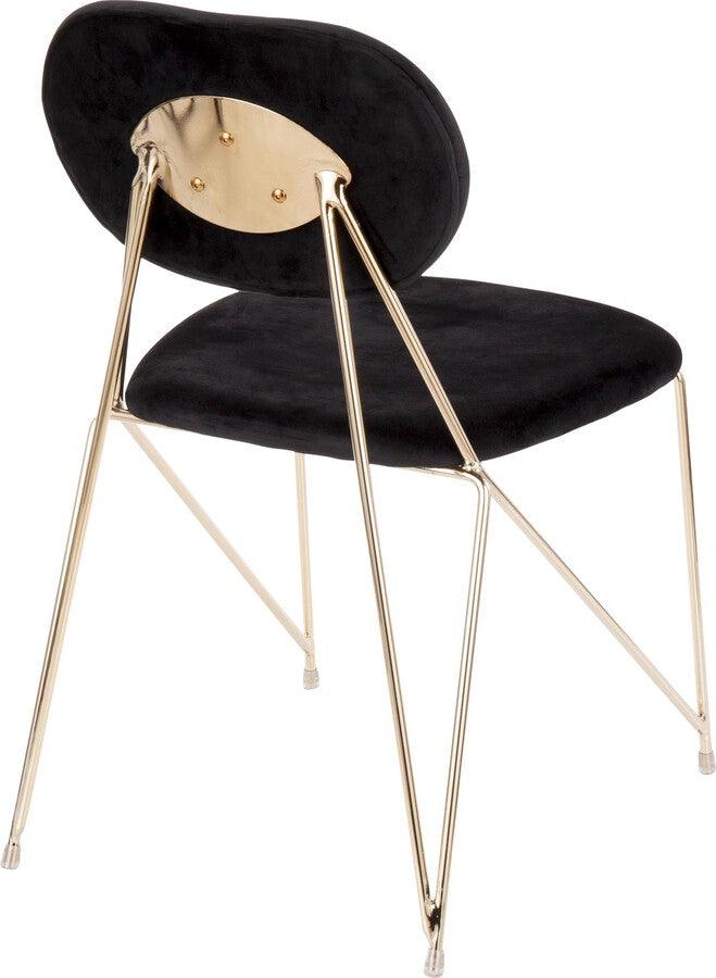 Lumisource Dining Chairs - Gwen Contemporary-Glam Chair in Gold Metal with Black Velvet - Set of 2