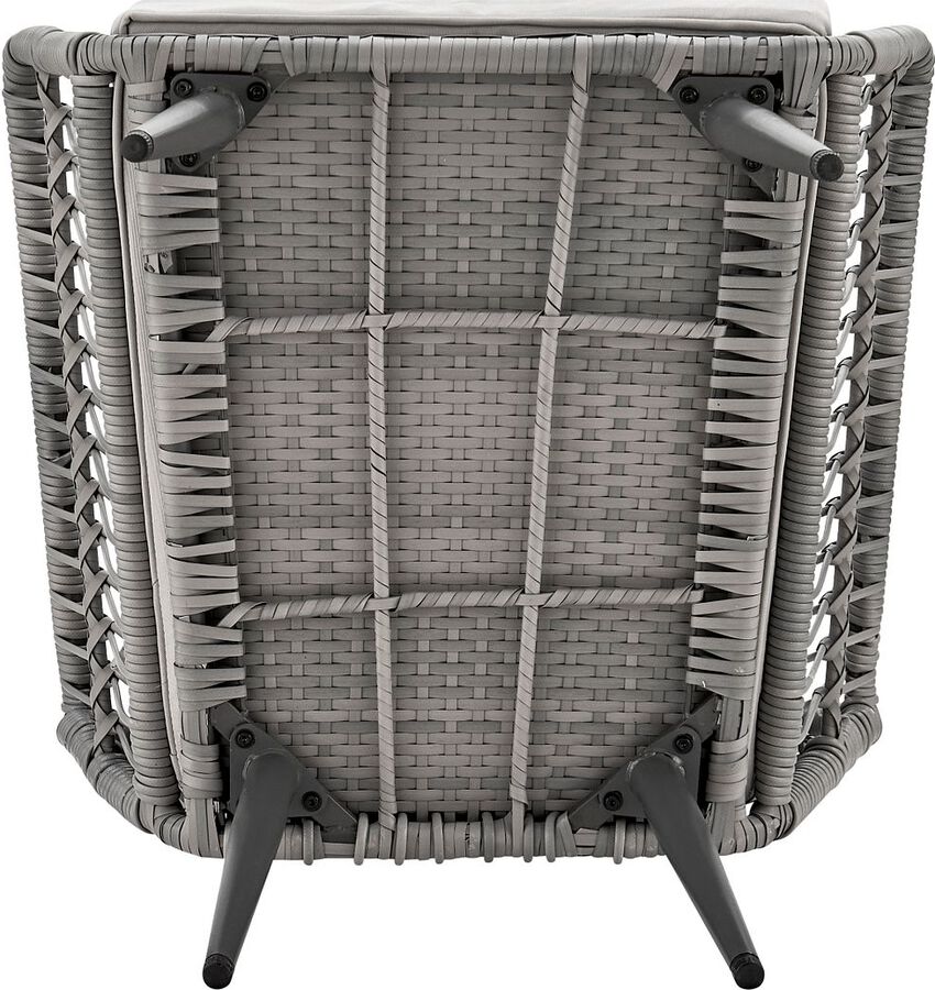 Manhattan Comfort Outdoor Conversation Sets - Cannes Patio 2- Person Seating Group with End Table with Grey Cushions