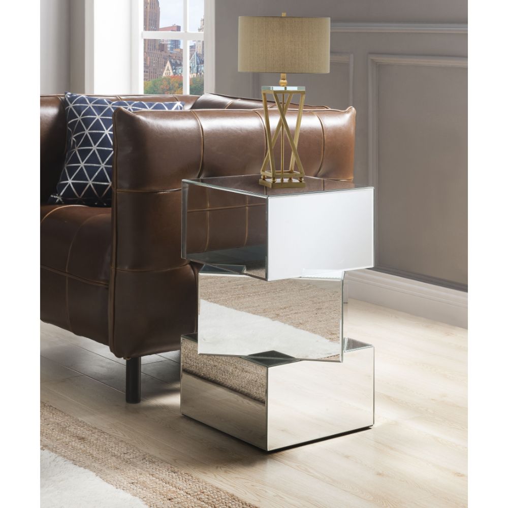 ACME Side & End Tables - ACME Meria End Table, Mirrored