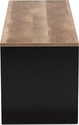 Wholesale Interiors TV & Media Units - Connell Modern and Contemporary Brown and Black Wood and Black Metal 2-Door TV Stand