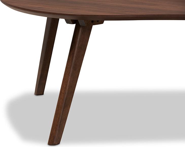 Wholesale Interiors Coffee Tables - Scarlette Mid-Century Modern Walnut Finished Coffee Table