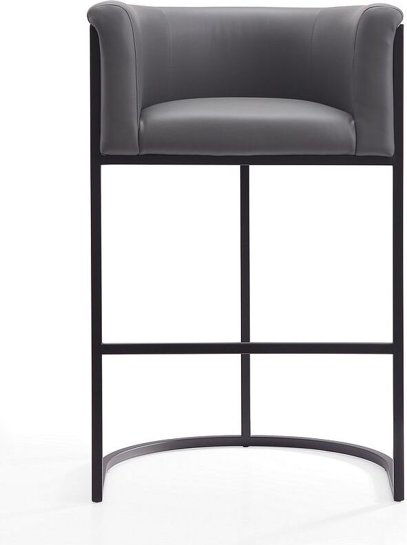 Manhattan Comfort Barstools - Cosmopolitan 37.8 in. Grey and Black Metal Barstool (Set of 3)