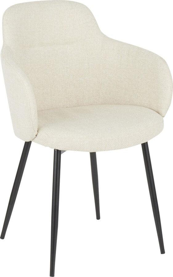 Lumisource Accent Chairs - Boyne Industrial Chair in Black Metal and Cream Noise Fabric