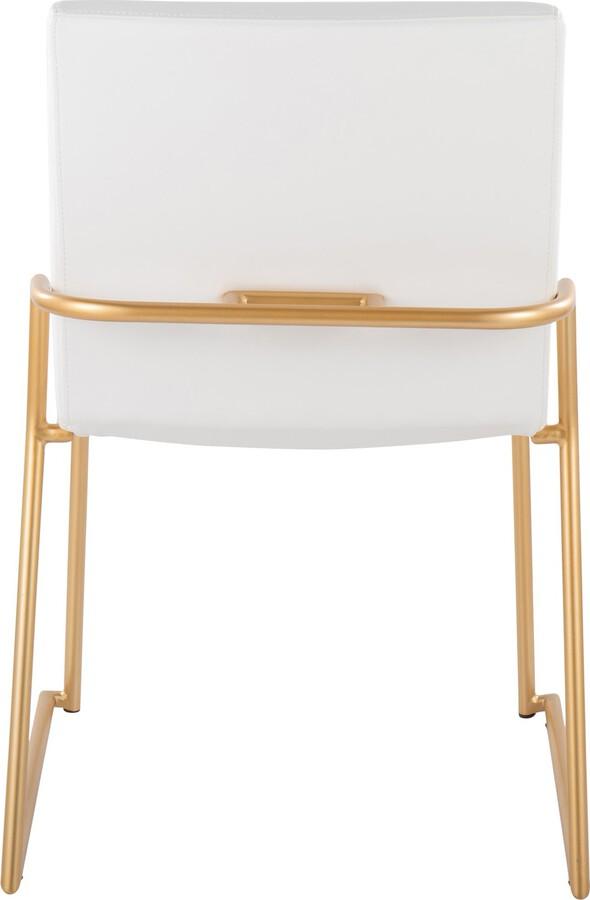 Lumisource Dining Chairs - Dutchess Contemporary Dining Chair In Gold Steel & White Faux Leather (Set of 2)