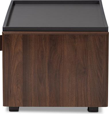 Wholesale Interiors Coffee Tables - Rikke Modern And Contemporary Two-Tone Gray And Walnut Finished Wood 2-Drawer Coffee Table