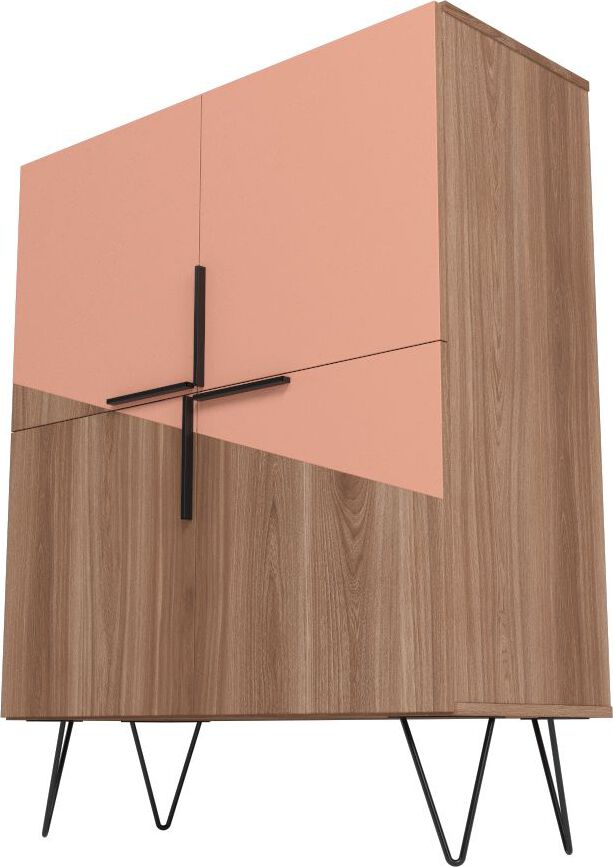 Manhattan Comfort Buffets & Cabinets - Beekman 43.7 Low Cabinet in Brown and Pink