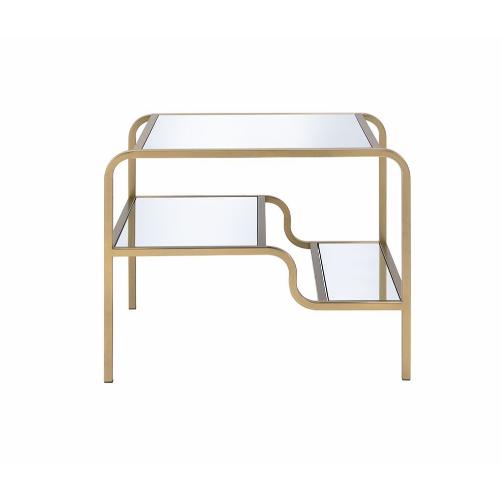 ACME Furniture TV & Media Units - Astrid End Table, Gold & Mirror