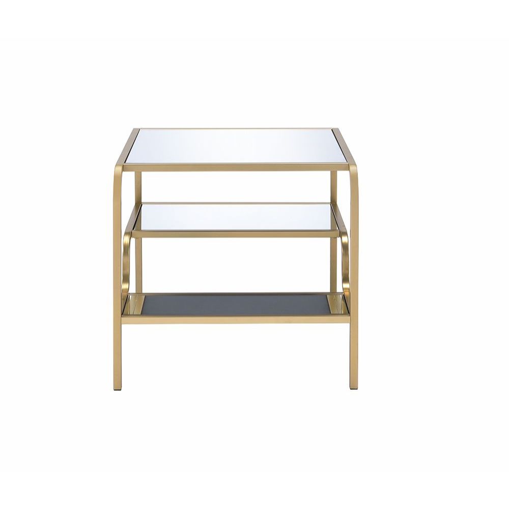 ACME Furniture TV & Media Units - Astrid End Table, Gold & Mirror