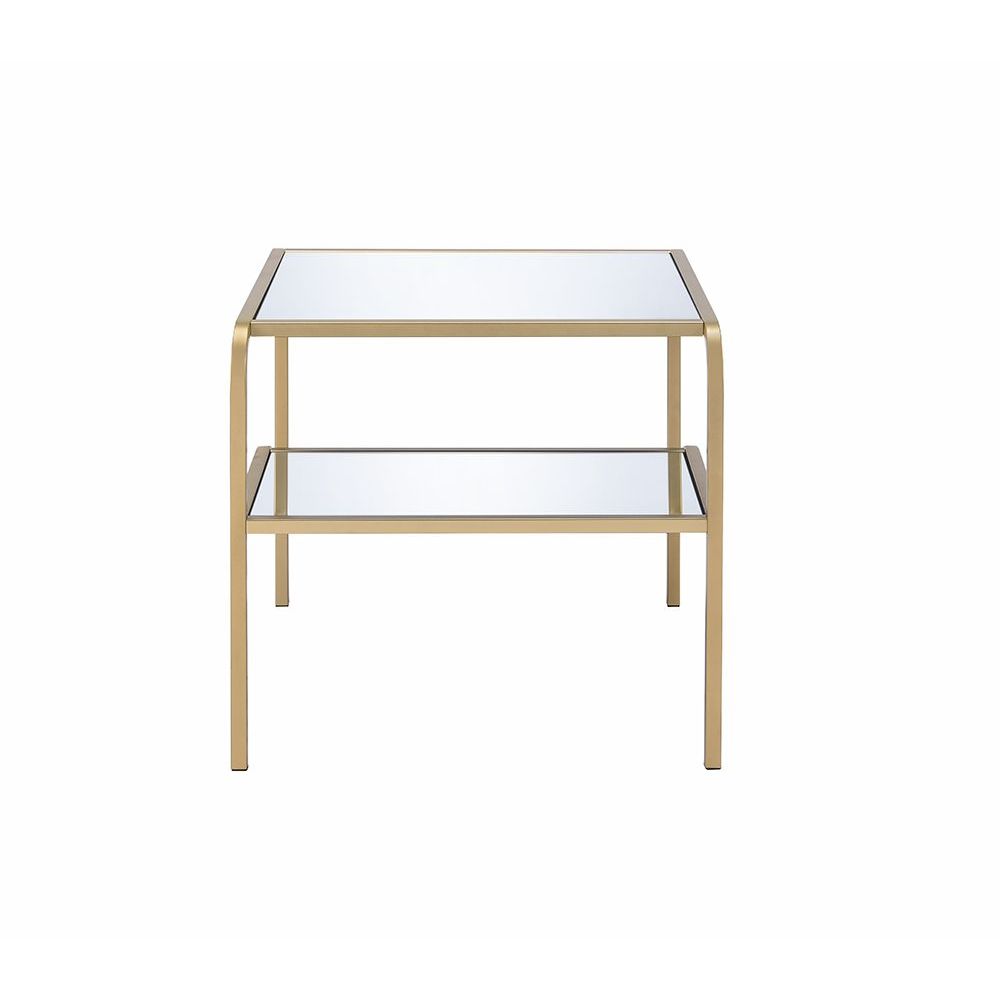 ACME Furniture TV & Media Units - Astrid End Table, Gold & Mirror