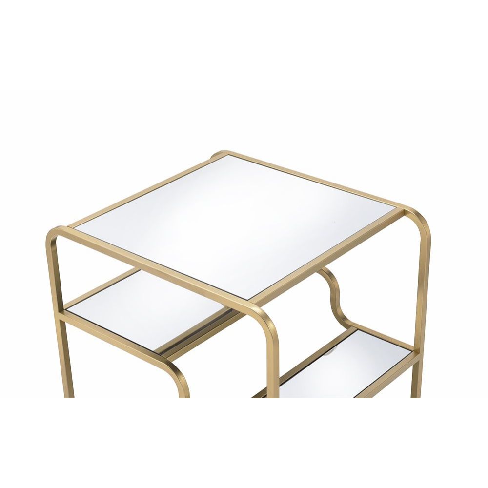 ACME Furniture TV & Media Units - Astrid End Table, Gold & Mirror