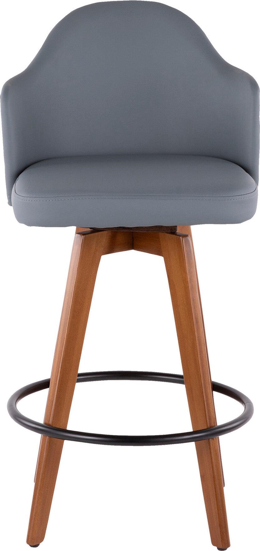 Lumisource Barstools - Ahoy Counter Stool Walnut & Gray