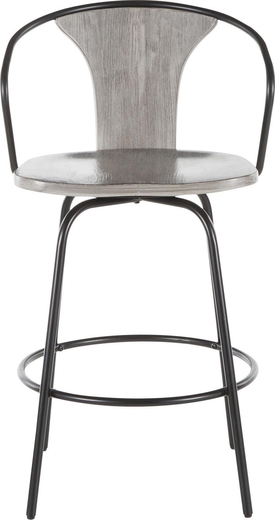 Lumisource Barstools - Waco Industrial Counter Stool Black & Gray