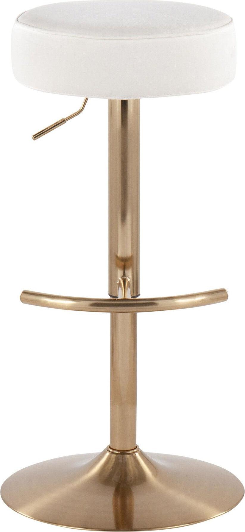 Lumisource Barstools - Velvet Dot Barstool Gold & White