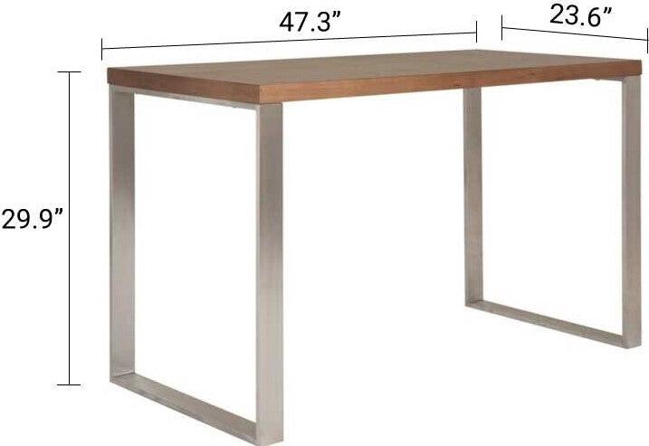 Euro Style Desks - Dillon Desk Walnut & Stainless Steel