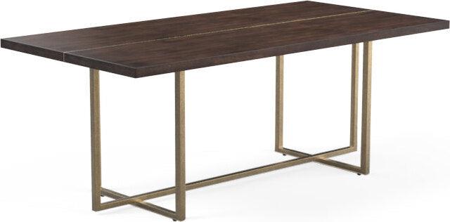 SUNPAN Dining Tables - Jade Dining Table - Antique Brass - Dark Mango - 79" Brown