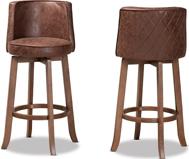 Wholesale Interiors Barstools - Adams Bar Stool Brown & Walnut Brown