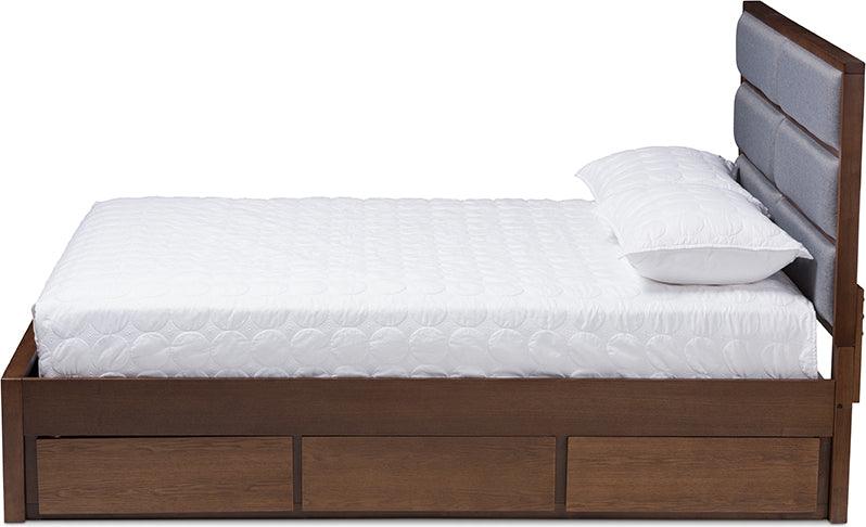 Wholesale Interiors Beds - Macey King Storage Bed Gray & Walnut Brown
