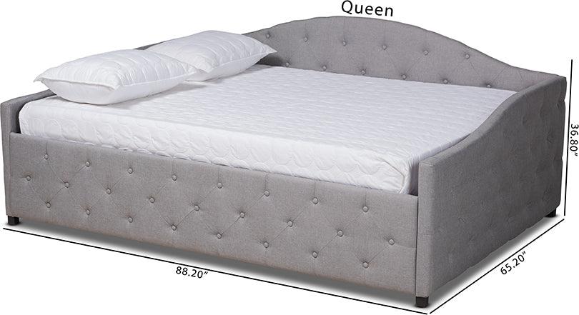 Wholesale Interiors Daybeds - Becker Modern and Contemporary Transitional Grey Fabric Upholstered Full Size Daybed