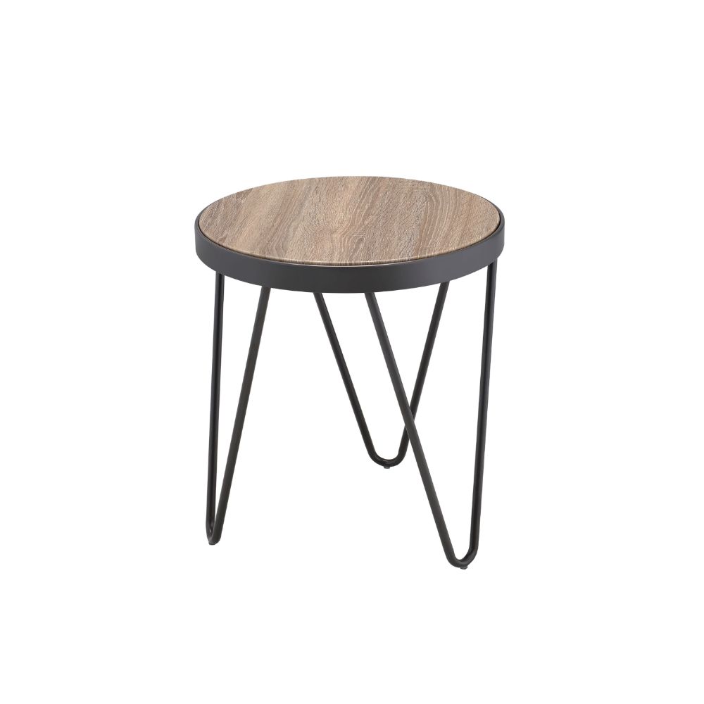 ACME Side & End Tables - ACME Bage End Table, Weathered Gray Oak
