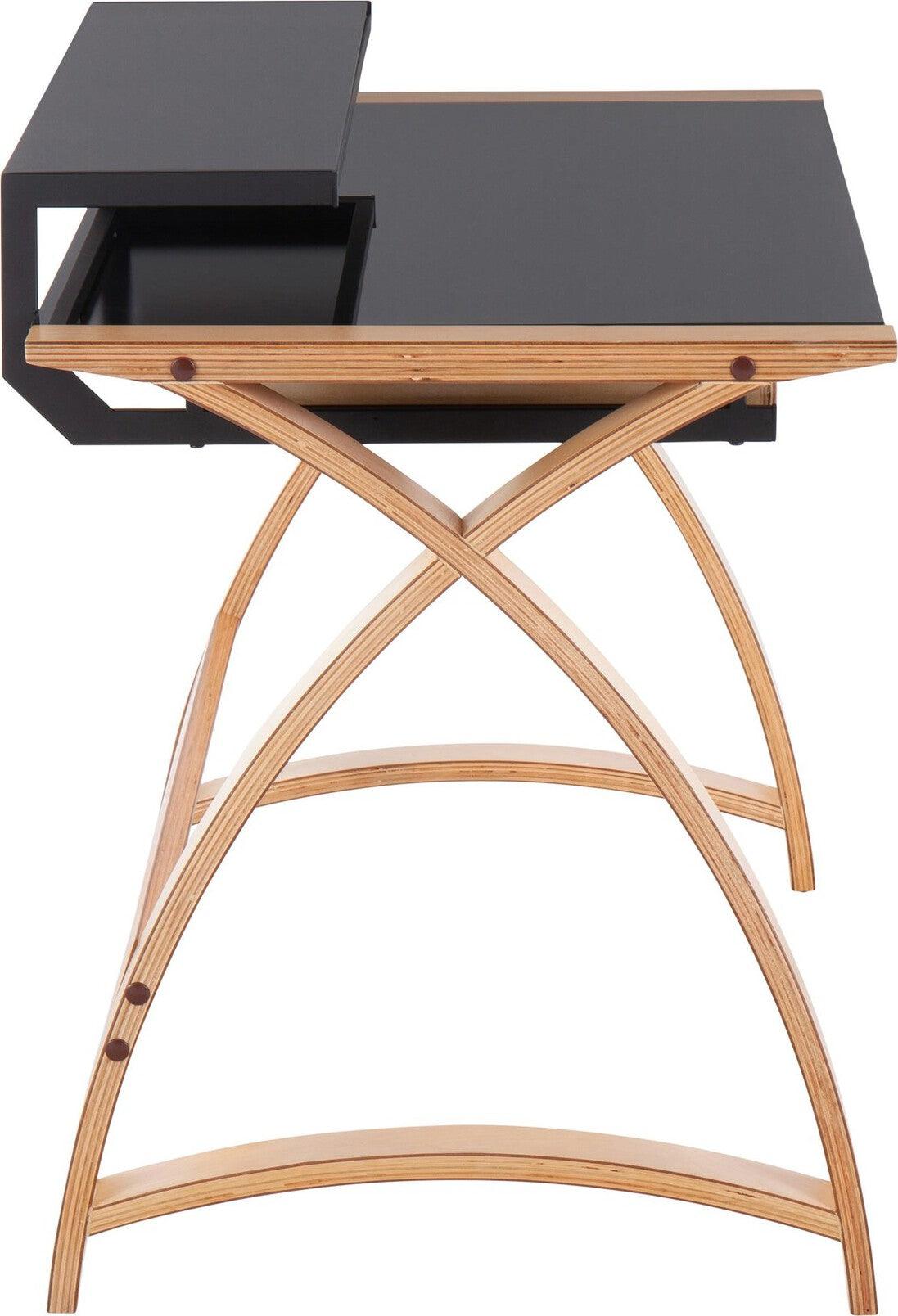 Lumisource Desks - Bentley Office Desk Natural & Black