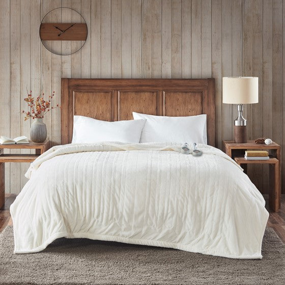 Olliix.com Heated Blankets - Blanket Ivory Twin
