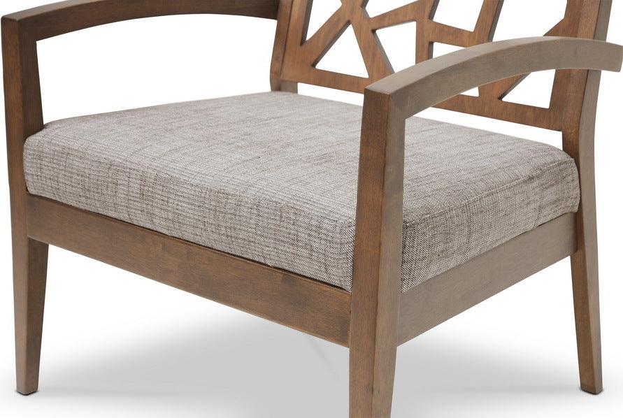 Wholesale Interiors Accent Chairs - Jennifer Modern Lounge Chair with "Gravel" Fabric Seat