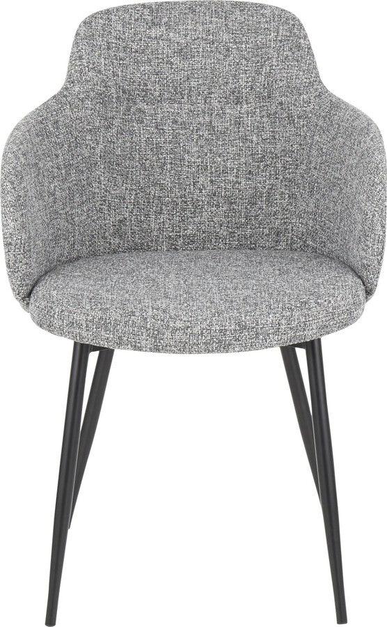 Lumisource Accent Chairs - Boyne Industrial Chair in Black Metal and Grey Noise Fabric