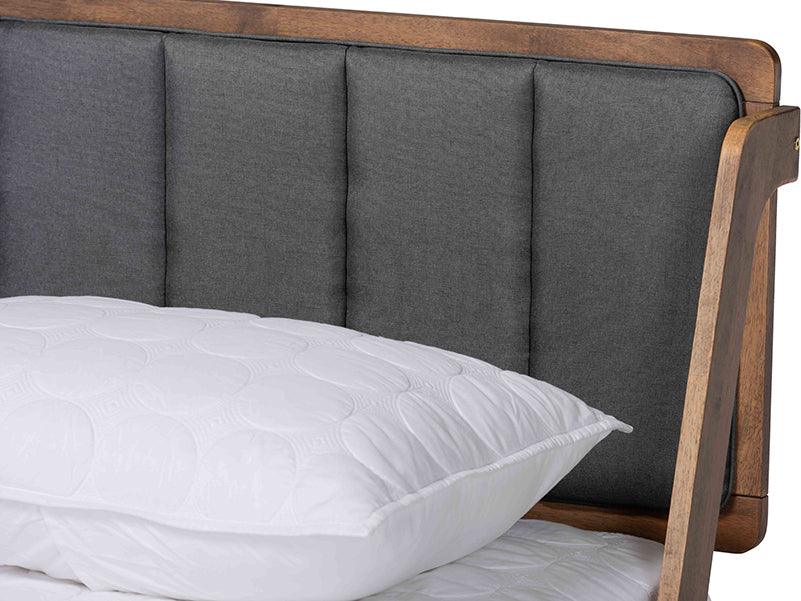 Wholesale Interiors Beds - Helsa King Bed Dark Gray & Walnut