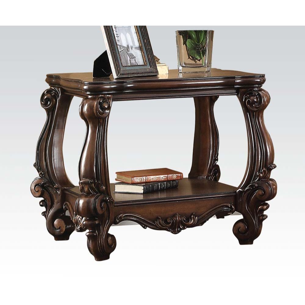ACME Side & End Tables - ACME Versailles End Table, Cherry Oak