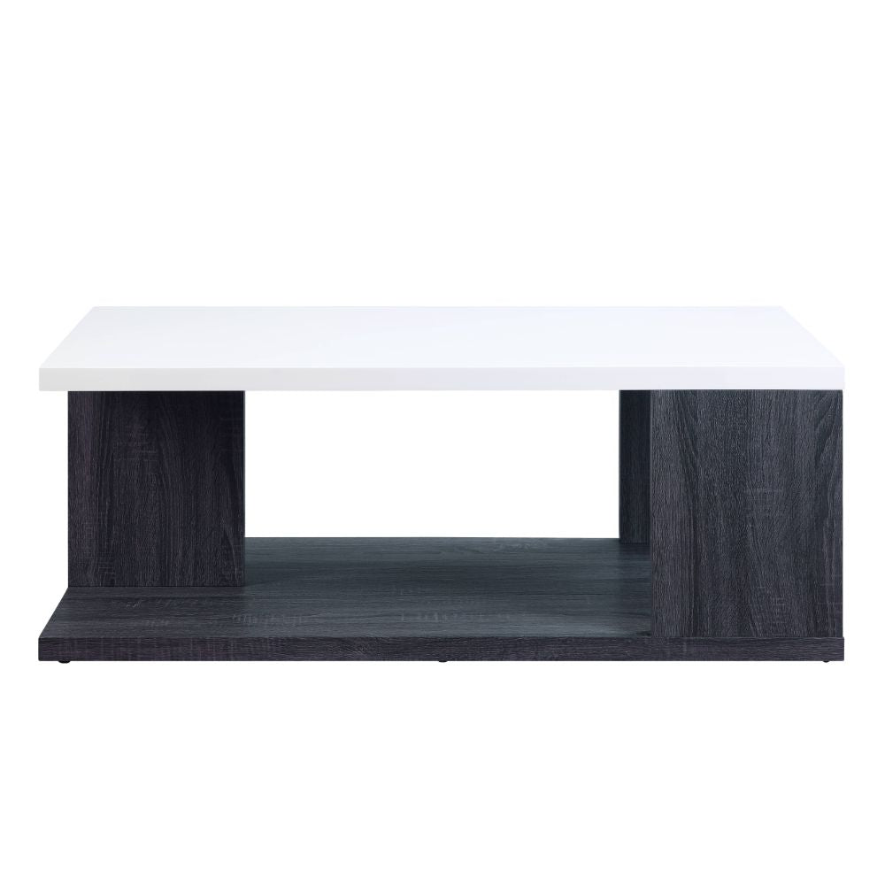 ACME Coffee Tables - ACME Pancho Coffee Table, Gray & White High Gloss