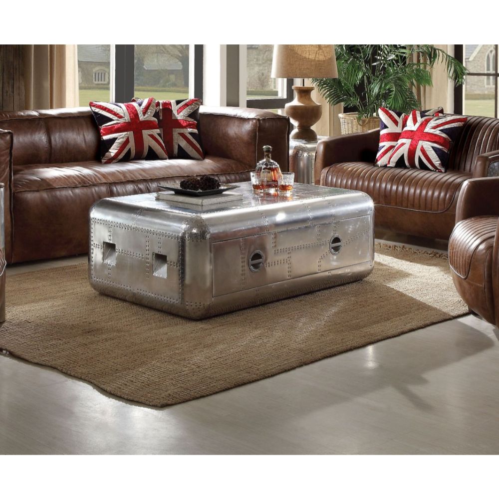 ACME Furniture Coffee Tables - Brancaster Coffee Table, Aluminum (82180)