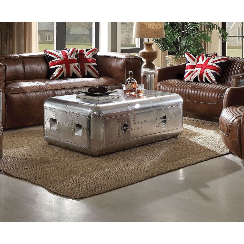ACME Furniture Coffee Tables - Brancaster Coffee Table, Aluminum (82180)