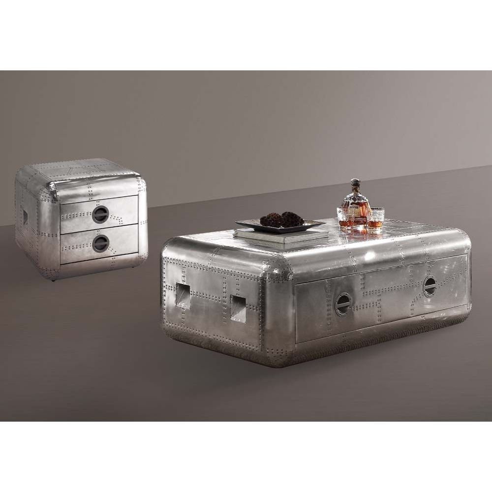 ACME Furniture Coffee Tables - Brancaster Coffee Table, Aluminum (82180)