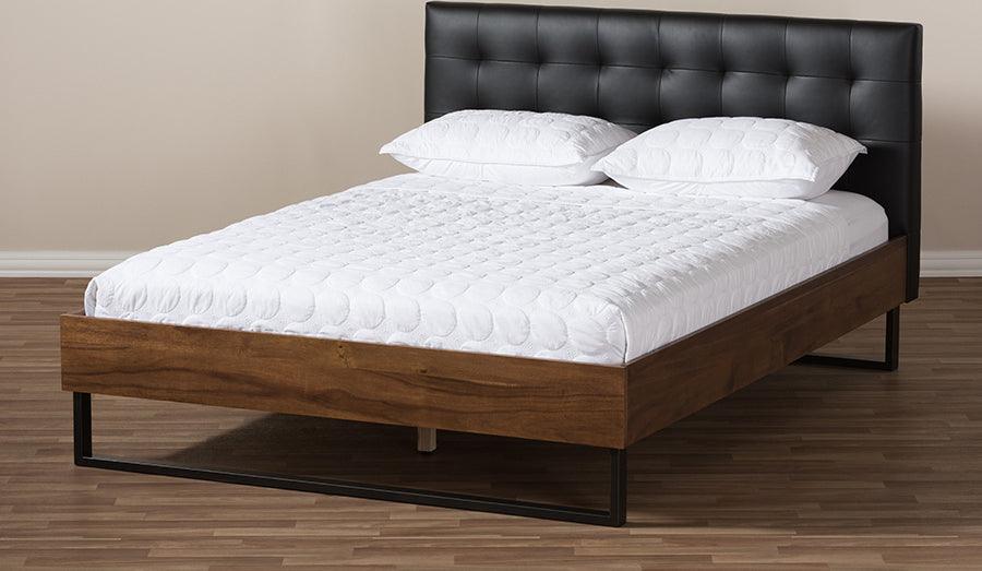 Wholesale Interiors Beds - Mitchell King Bed Black/Walnut Brown