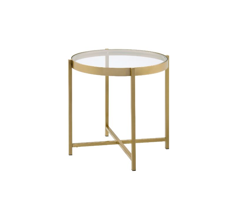 ACME Furniture Coffee Tables - ACME Charrot End Table, Gold Finish