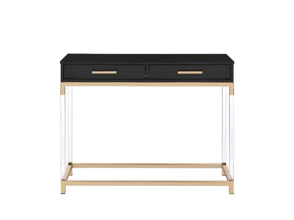 ACME Furniture Coffee Tables - ACME Adiel Console Table, Black & Gold Finish