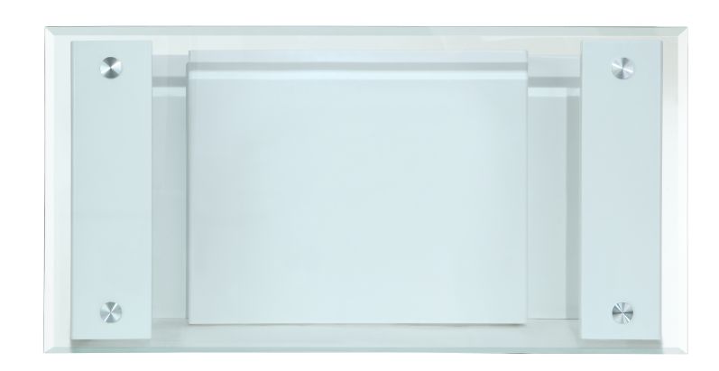 ACME Furniture Coffee Tables - ACME Nevaeh Coffee Table, Clear Glass & White High Gloss Finish