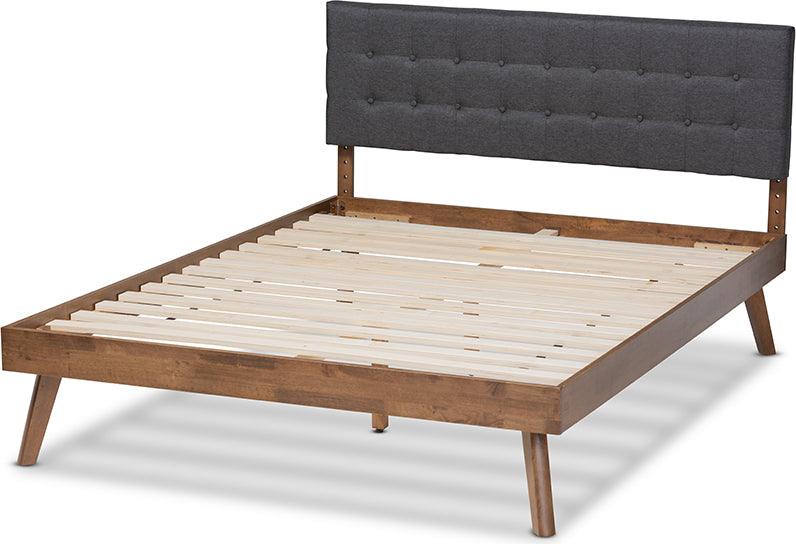Wholesale Interiors Beds - Devan Queen Bed Dark Gray & Walnut