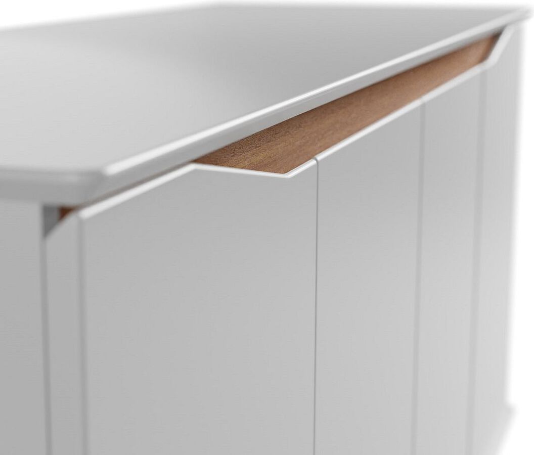 Manhattan Comfort Buffets & Cabinets - Tudor 53.15 Sideboard in White Matte and Maple Cream