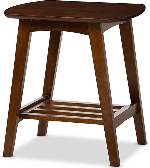 Wholesale Interiors Side & End Tables - Sacramento Mid-century Modern Scandinavian Style Dark Walnut End Table