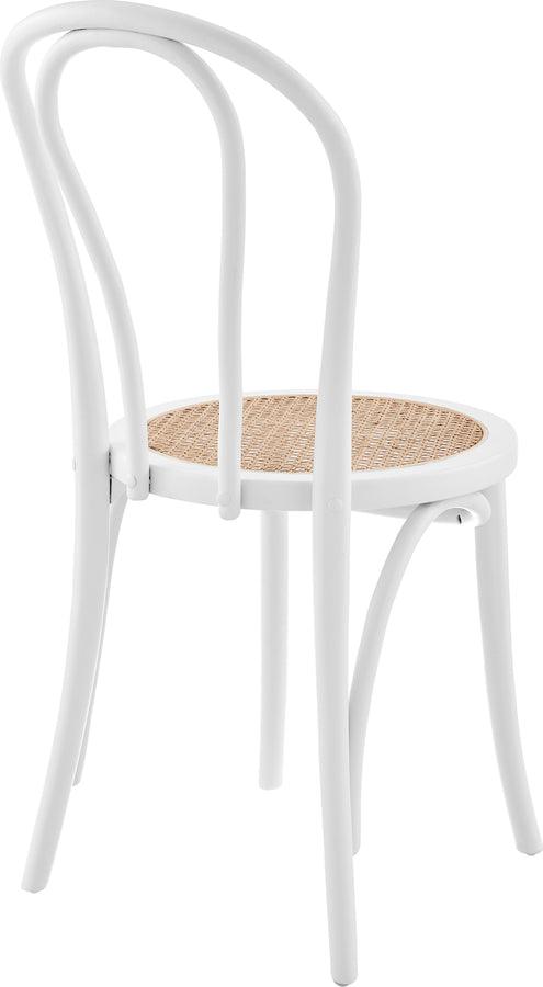 Euro Style Dining Chairs - Marko Side Chair in Matte White with Natural Seat
