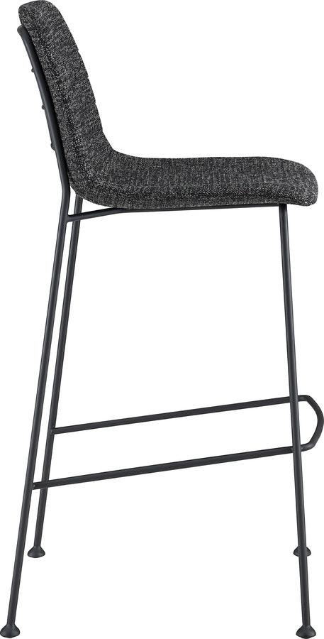 Euro Style Barstools - Elma-B Bar Stool In Black Fabric with Matte Black Frame and Legs - Set Of 2