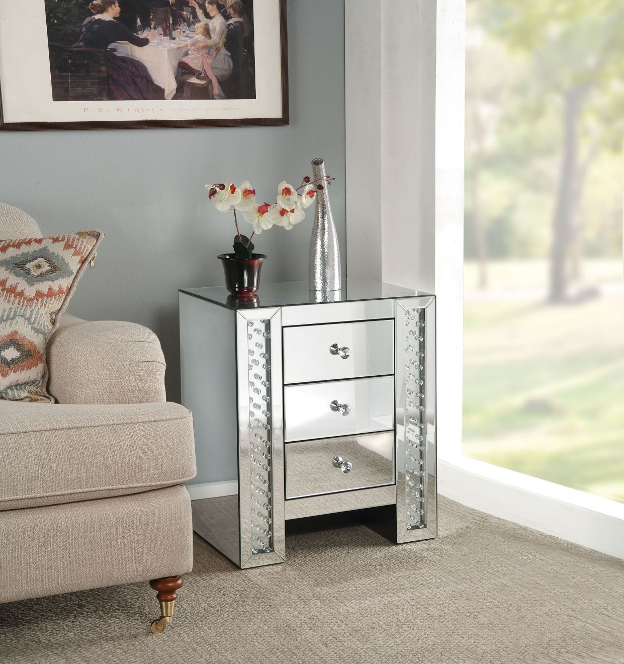 ACME Side & End Tables - ACME Nysa Accent Table, Mirrored