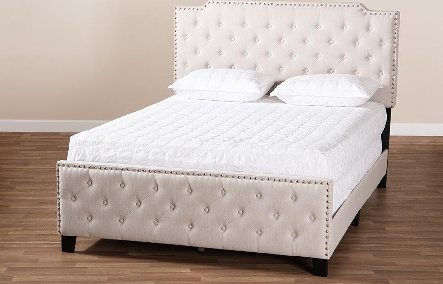 Wholesale Interiors Beds - Marion Queen Bed Beige & Black