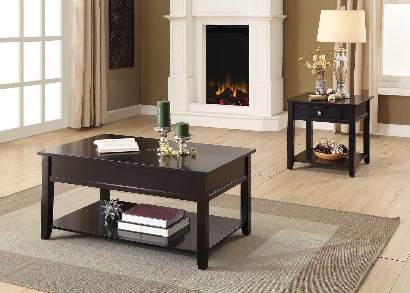 ACME Coffee Tables - ACME Malachi Coffee Table w/Lift Top, Black