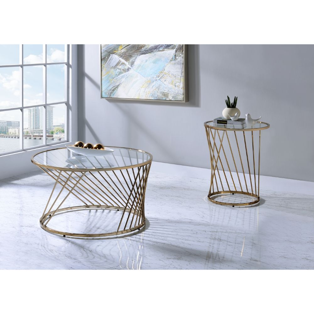 ACME Furniture Coffee Tables - ACME Bluelipe Coffee Table, Champagne
