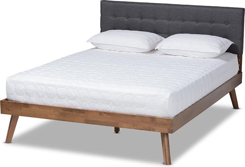 Wholesale Interiors Beds - Devan Queen Bed Dark Gray & Walnut