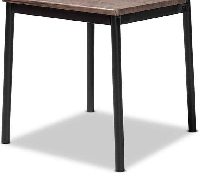 Wholesale Interiors Dining Sets - Mave Walnut Finished Wood and Black Metal 5-Piece Dining Set Walnut & Black