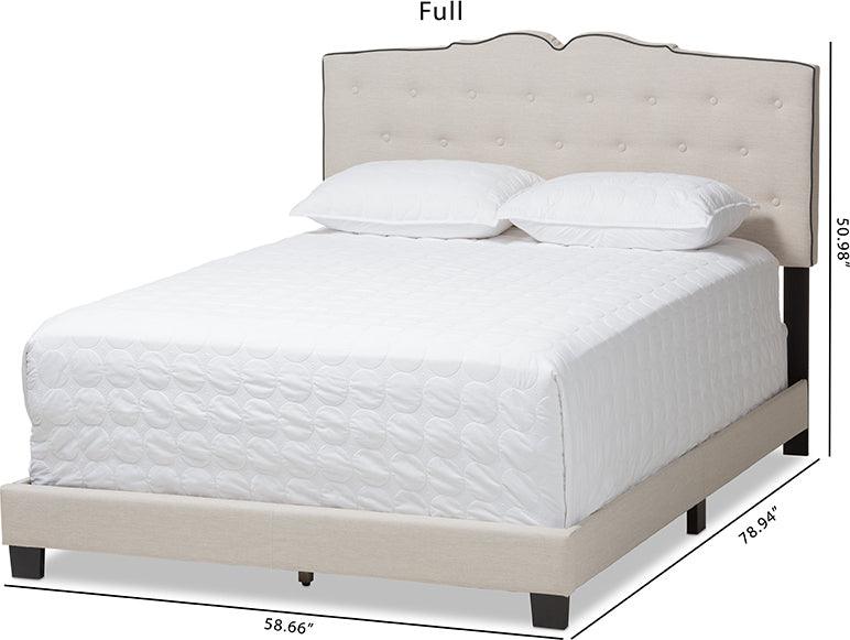 Wholesale Interiors Beds - Vivienne Queen Bed Light Beige