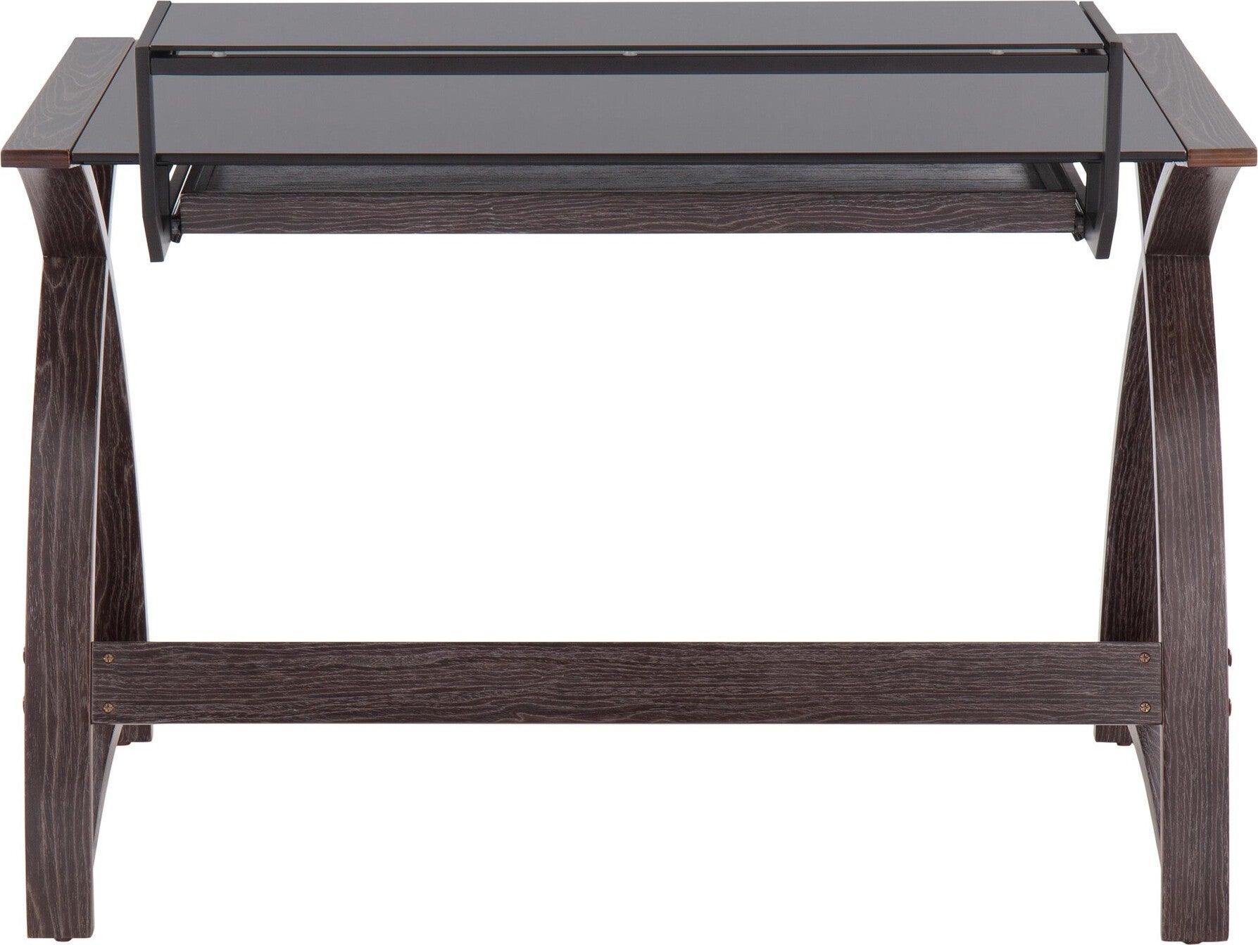 Lumisource Desks - Bentley Office Desk Dark Gray & Black